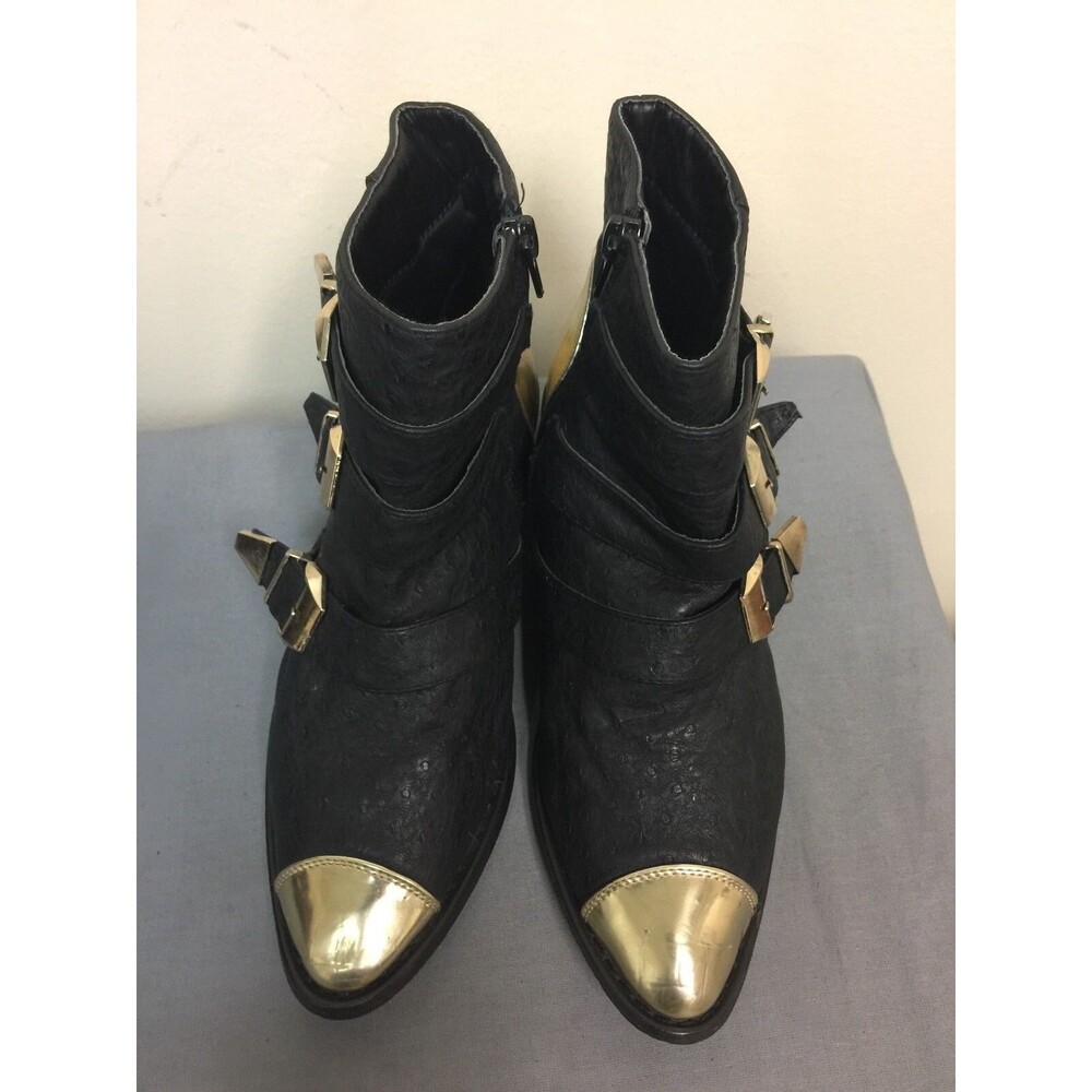 Shoe Republic LA Women Ankle Boots -Black /Gold Size US 6.5